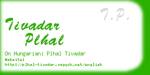tivadar plhal business card